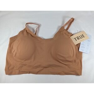 True & Co True Body Lift V Neck Bra Dulce Brown Adjustable Straps XL NWT